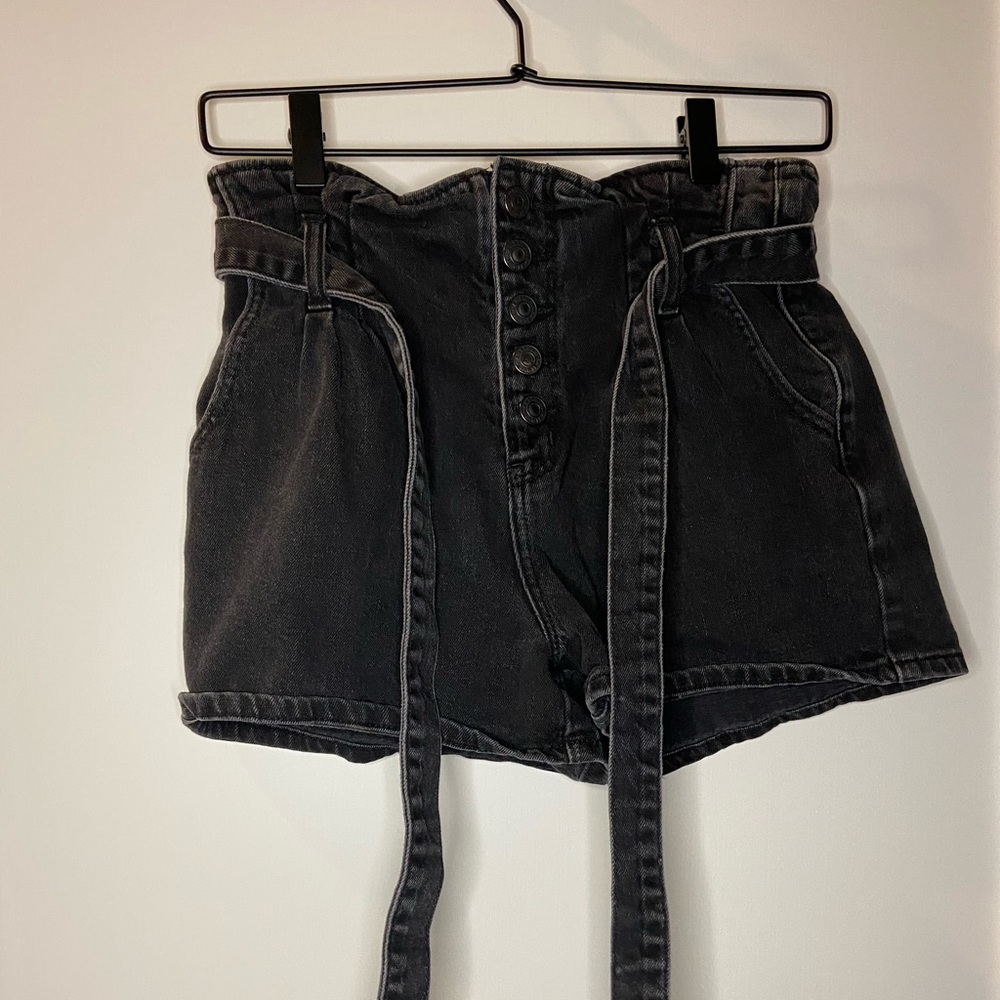 American Eagle Black Tie up Shorts